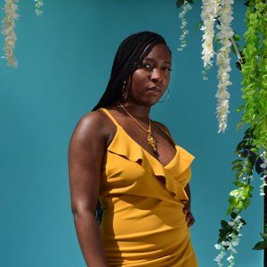 Solange Yellow Ruffle V Neck Dress